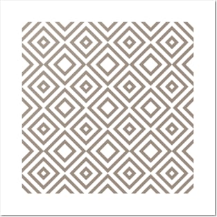 Brown squares pattern Posters and Art